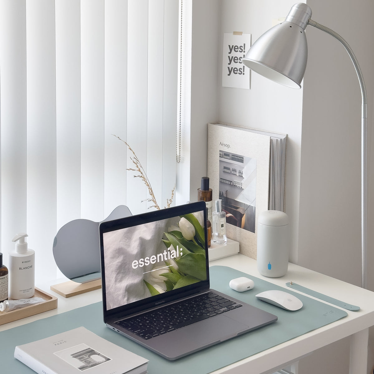 Leather Desk Mat (Vegan, Turquoise) – Enkel Studios